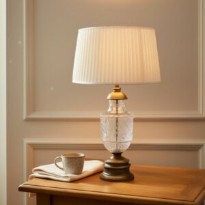 LLT Aberdeen Table Lamp with antique brass and crystal base