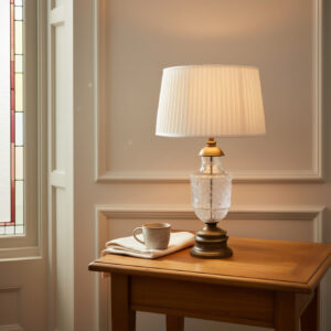 LLT Aberdeen Table Lamp with antique brass and crystal base