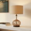 LLT Ivy Table Lamp with glass base and rope weave design