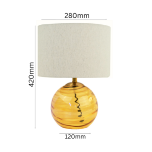 Small modern glass table lamp for bedside use