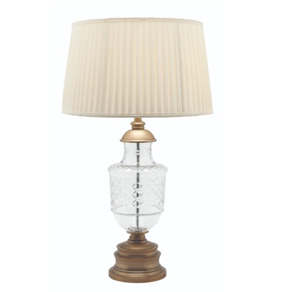 Classic table lamp featuring beige pleated shade