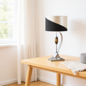 LLT Kendall Deluxe Table Lamp with chrome and smoke acrylic base