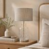 LLT Ariel Grey Glass Table Lamp with detailed clear glass base
