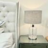 LLT Ariel Grey Glass Table Lamp with detailed clear glass base