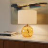 LLT Judy Beige Table Lamp with coffee tinted glass base