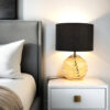 Modern round coffee tinted glass table lamp for home decor