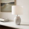 LLT Mixa Table Lamp with cement base and off-white cotton shade