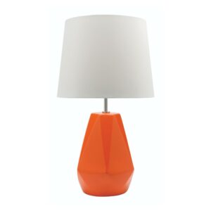 Modern geometric orange ceramic table lamp for home decor