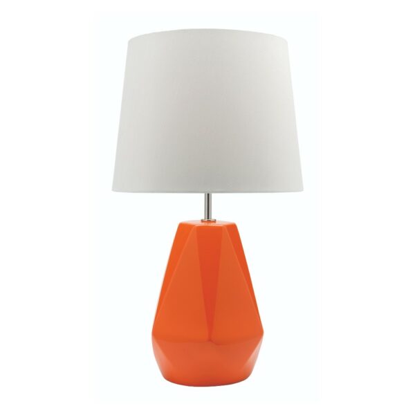Modern geometric orange ceramic table lamp for home decor