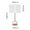 LLT Sicily bedside lamp with linen shade