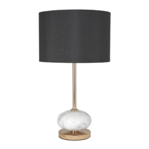 LLT Sicily Black Table Lamp with marble base and gold stem