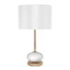 LLT Sicily White Table Lamp with marble base and gold stem