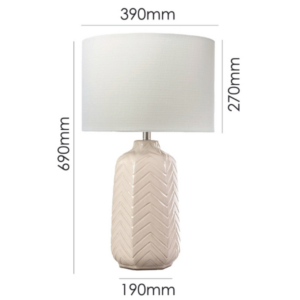 LLT Sorrento chevron ceramic base texture detail with warm vanilla glaze finish