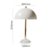 Minimalist white mushroom lamp for bedside table