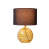 LLT Judy Black Table Lamp with coffee tinted glass base and black shade