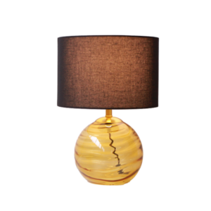 LLT Judy Black Table Lamp with coffee tinted glass base and black shade