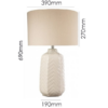 Modern textured vanilla ceramic table lamp for home decor