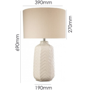 Modern textured vanilla ceramic table lamp for home decor