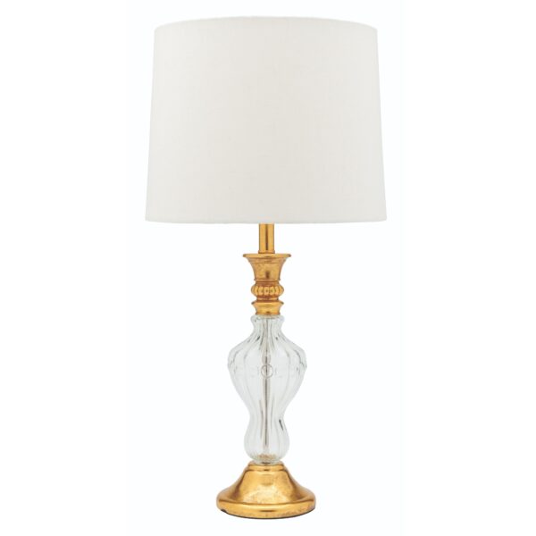 LLT Cate Table Lamp with gold leaf resin body and crystal base