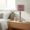 LLT Zoo Redskin Table Lamp with chrome base and red pattern shade