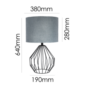 Modern black wire geometric table lamp for sophisticated interiors