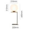 Modern table lamp with opal glass ball shade