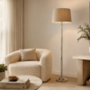 LLF Cheston Sand elegant floor lamp styled in classic contemporary living room interior setting