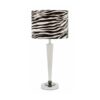LLT Zoo Table Lamp with chrome base and zebra print shade