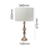 665mm tall sophisticated statement lamp for bedside or consoles