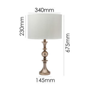 665mm tall sophisticated statement lamp for bedside or consoles
