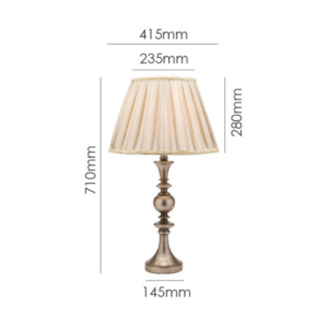 Traditional pewter finished spindle table lamp for elegant home decor