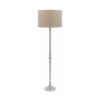 LLF Brooke Linen Sand Floor Lamp with silver plated base and sand linen drum shade