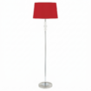 LLF Fairway Red Floor Lamp with chrome and bubble acrylic sphere base and bold red shade