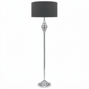 LLF Fibre Chrome Slate Floor Lamp with polished chrome finish