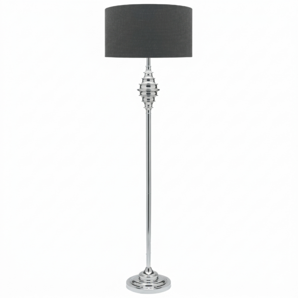 LLF Fibre Chrome Slate Floor Lamp with polished chrome finish