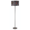 LLF Flynn N Abstract Floor Lamp with nickel base and multi colour abstract printed shade