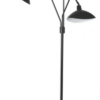 LLF Spida 3LT Floor Lamp with three black powder coated arms and white inner shades on tripod base