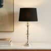 LLT Brooke Black Table Lamp with silver plated chrome base