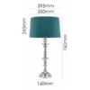 Modern silver plated spindle table lamp for sophisticated interiors