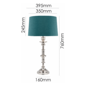 Modern silver plated spindle table lamp for sophisticated interiors