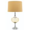 Chrome and yellow glass table lamp with soft yellow shade