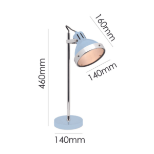 Modern LLT Caddy Blue Desk Lamp with chrome finish