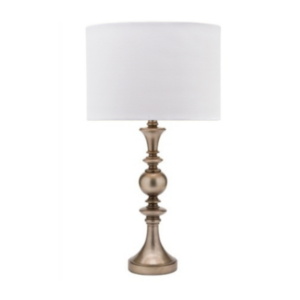 Traditional pewter finished spindle table lamp for home decor