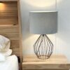 LLT Capri Black Cloud Table Lamp with black wire base and grey shade