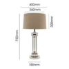 LLT Cheston bedside lamp with clear acrylic base and sand shade