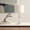 LLT Janelle Silver White Table Lamp with crystal base