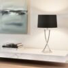 LLT Knox Deluxe Black Table Lamp with polished chrome crossed base
