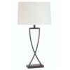 LLT Knox Deluxe White Table Lamp with black chrome crossed base