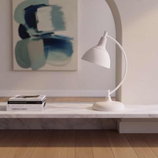 LLT Mae Cloud Table Lamp with pastel pink shade and white base