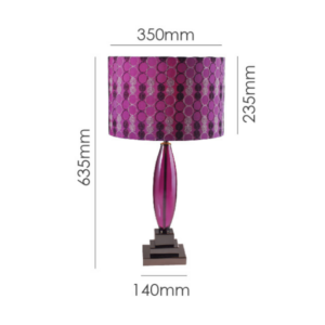 Modern decorative table lamp in black and magenta tones